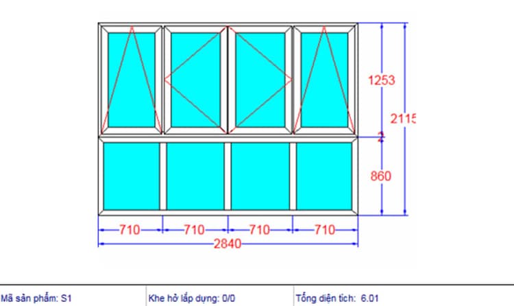 Bản vẽ chi tiết cửa nhôm kính, cửa nhựa lõi thép