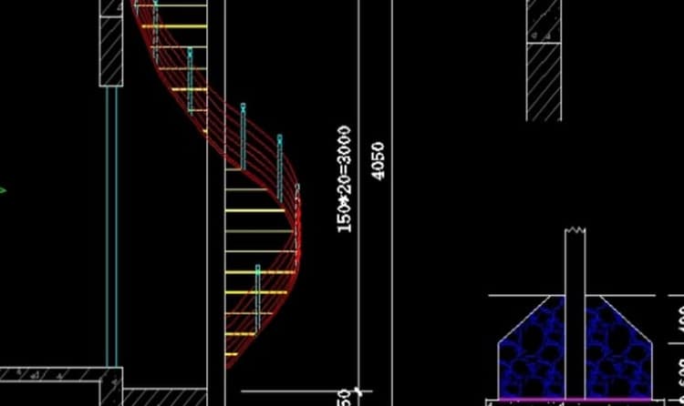 Bản vẽ CAD cầu thang xoắn ốc: cách đọc và lưu ý trong công trình nhà ở thực tế