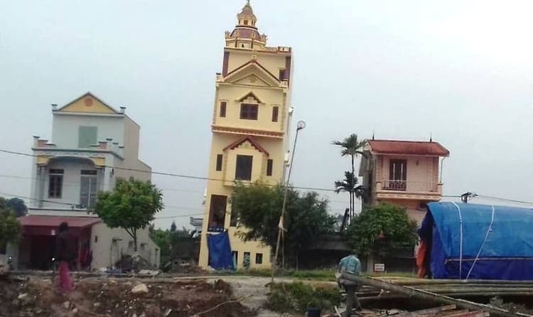 Tiêu chuẩn độ nghiêng cho phép của nhà ở, tòa nhà công trình trong công trình nhà ở thực tế