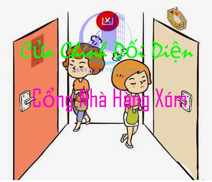 Thiết kế cửa chính đối diện với cổng nhà hàng xóm có tốt không?