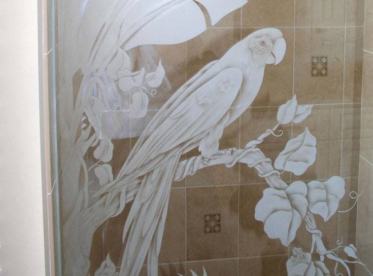 Kính mờ phun cát hoa văn nghệ thuật đẹp tinh tế