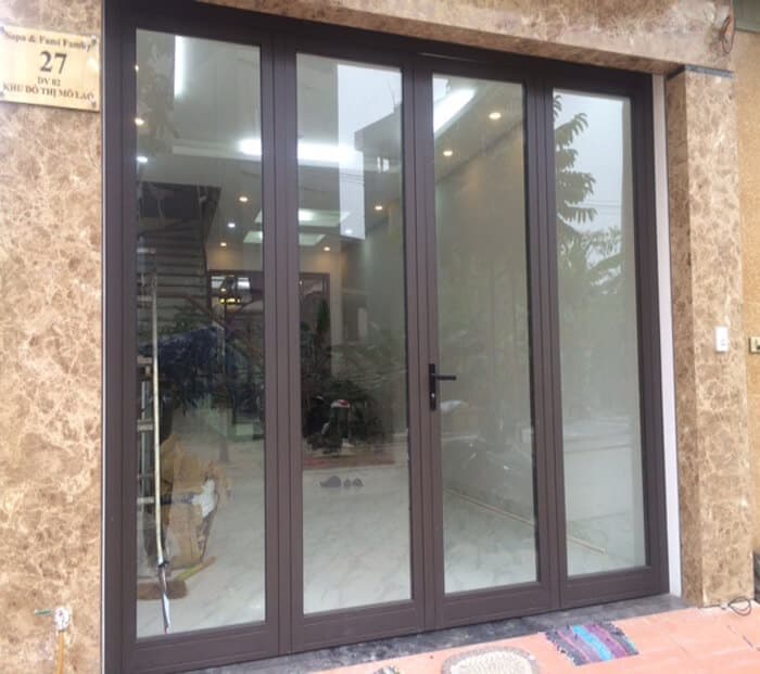 Báo giá cửa nhôm Xingfa màu nâu cafe - Mẫu cửa đẹp