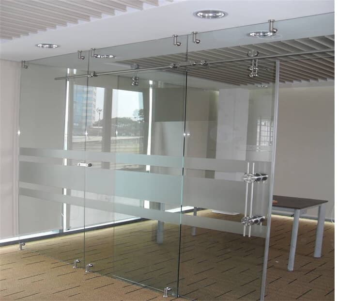 Báo giá cửa kính lùa ray treo nhôm, inox