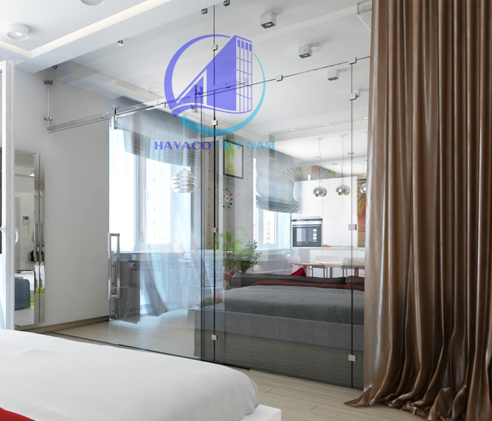 Chi tiết vật liệu và cấu tạo liên quan Cửa kính cường lực phòng ngủ