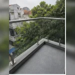Đường keo và góc khung cửa nhôm kính hoàn thiện gọn